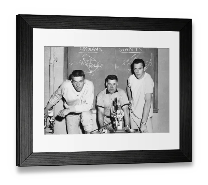 Framed Print : Baltimore Colts Players and Coach Watch Game Films (Left to right ) Johnny Unitas, Weeb Ewbank and Raymond Berry Framed Print : Baltimore Colts Players and Coach Watch Game Films (Left to right ) Johnny Unitas, Weeb Ewbank and Raymond Berry