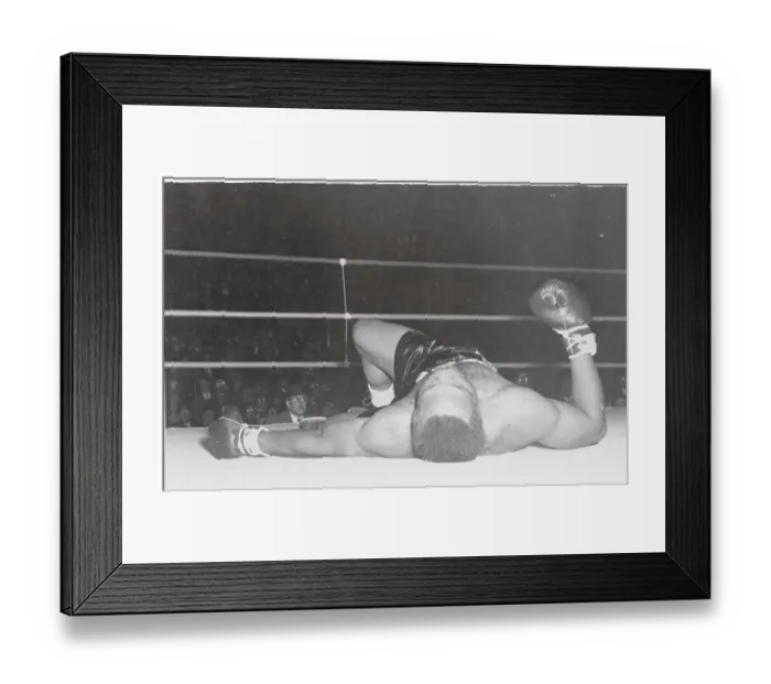 Framed Print : Boxer Archie Moore Lying on Canvas Framed Print : Boxer Archie Moore Lying on Canvas