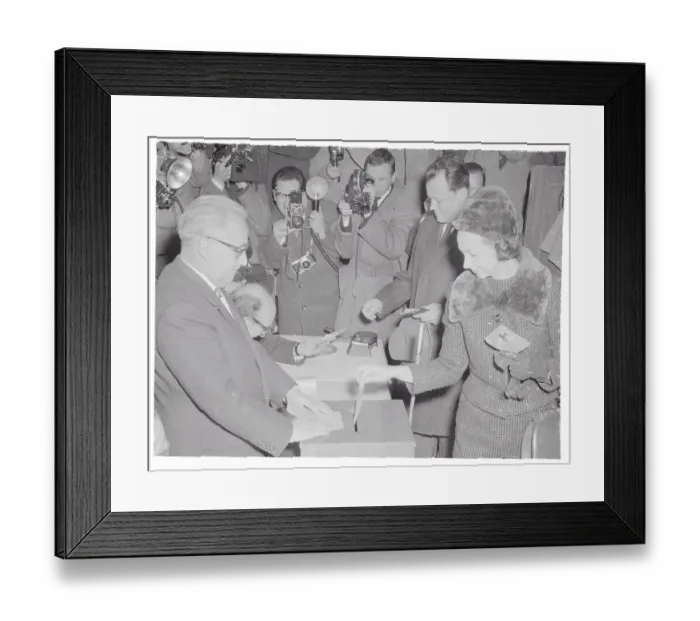 Framed Print : Willy Brandt and Wife Casting Ballots Framed Print : Willy Brandt and Wife Casting Ballots