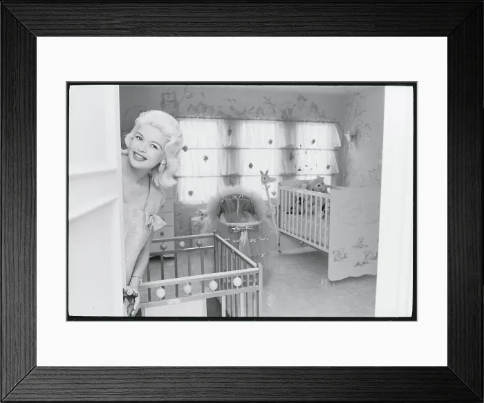 Framed Print : Jayne Mansfield in Nursery Framed Print : Jayne Mansfield in Nursery