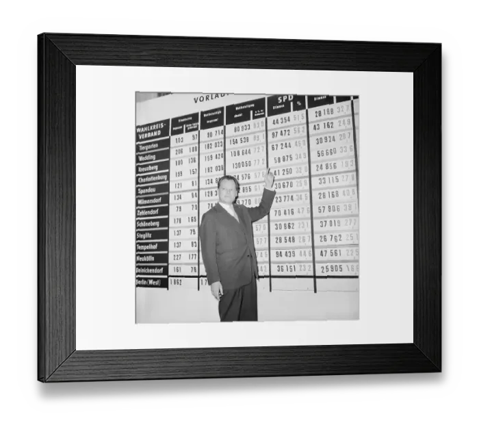 Framed Print : Willy Brandt Pointing to Results Framed Print : Willy Brandt Pointing to Results