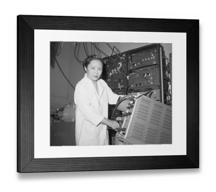 Framed Print : Chien-Shiung Wu in a Laboratory Framed Print : Chien-Shiung Wu in a Laboratory