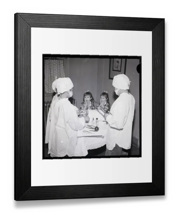 Framed Print : Girls Screaming At Doll Doctors