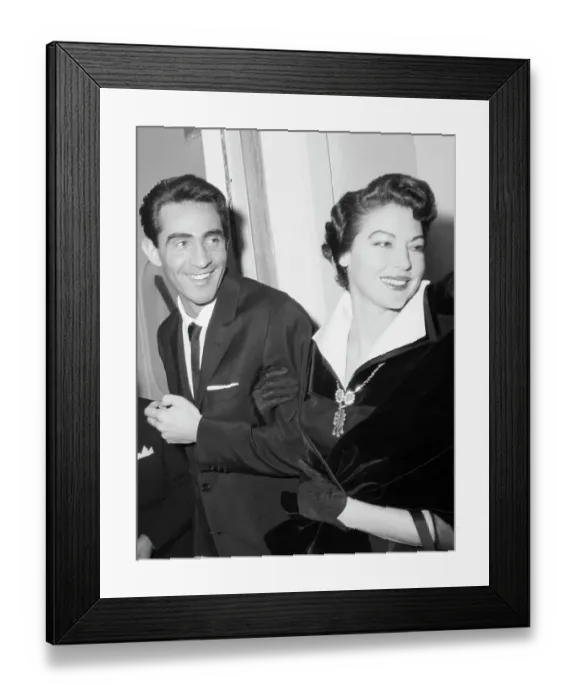 Framed Print : Ava Gardner and Walter Chiari Smiling