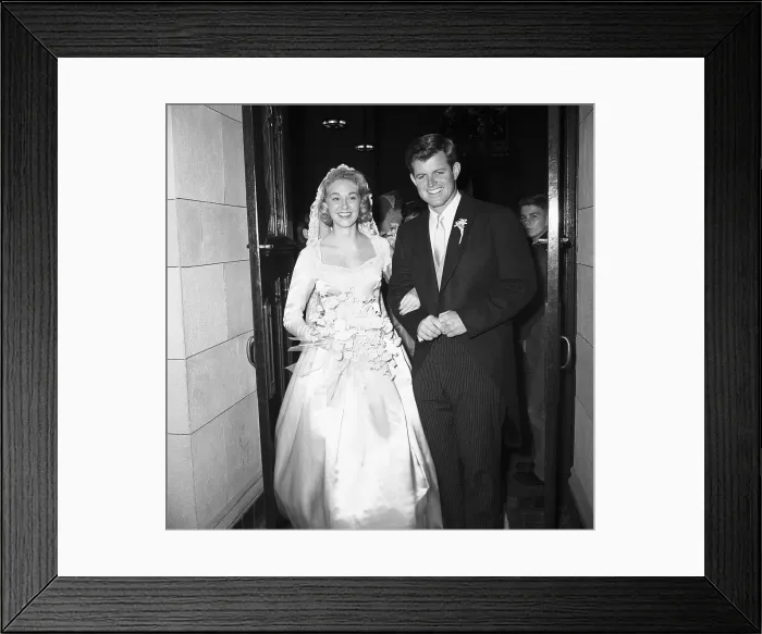Framed Print : Edward Kennedy with Bride Joan Framed Print : Edward Kennedy with Bride Joan