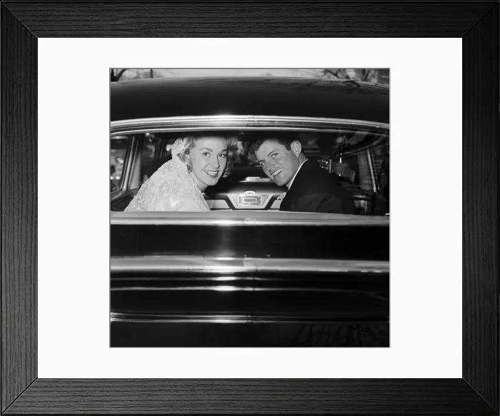 Framed Print : Edward And Joan Kennedy, Newlyweds, In Car Framed Print : Edward And Joan Kennedy, Newlyweds, In Car