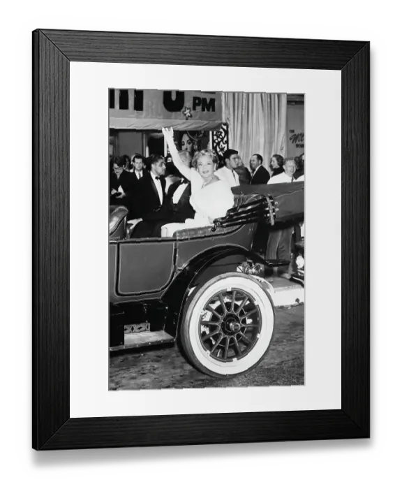Framed Print : Mary Pickford Waving From Automobile Framed Print : Mary Pickford Waving From Automobile