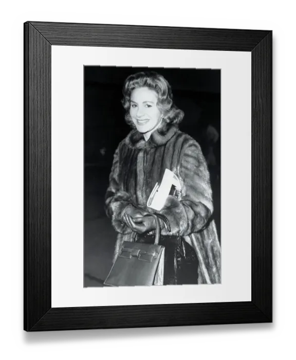 Framed Print : Athina Onassis Travelling in Fur Coat Framed Print : Athina Onassis Travelling in Fur Coat