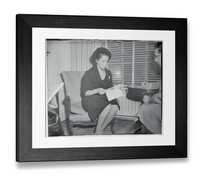 Framed Print : Linda Christian Reading Letter Framed Print : Linda Christian Reading Letter