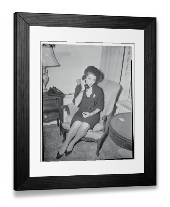 Framed Print : Linda Christian Using Telephone Framed Print : Linda Christian Using Telephone