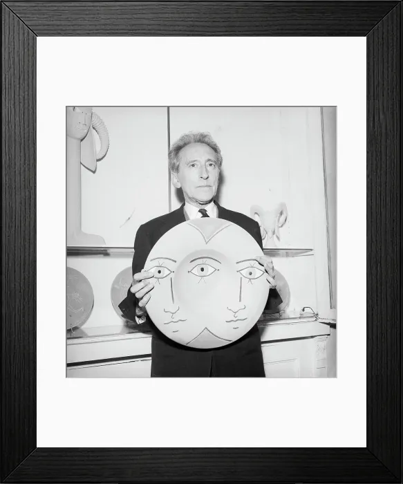 Framed Print : Jean Cocteau Holding His Pottery Framed Print : Jean Cocteau Holding His Pottery