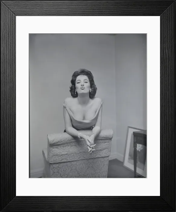 Framed Print : Actress Linda Cristal Posing on Chair Framed Print : Actress Linda Cristal Posing on Chair