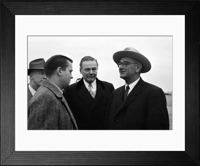 Framed Print : Lyndon Johnson Talks To Newsmen Framed Print : Lyndon Johnson Talks To Newsmen