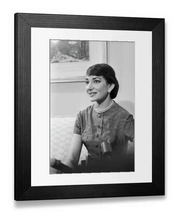 Framed Print : Soprano Maris Callas at Press Meeting