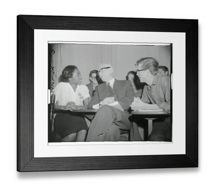 Framed Print : Bernard Baruch Talking with Students Framed Print : Bernard Baruch Talking with Students