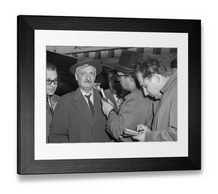 Framed Print : Rocket Expert Hermann Oberth, Press Conf Framed Print : Rocket Expert Hermann Oberth, Press Conf