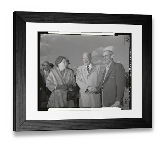 Framed Print : President and Mrs. Eisenhower with Cliff Roberts