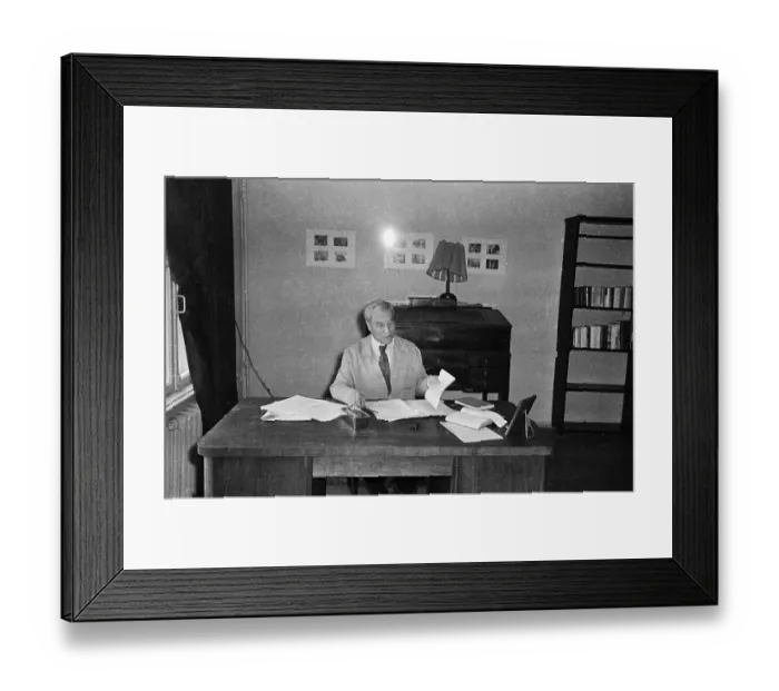 Framed Print : Boris Pasternak Looking Through Documents at His Desk Framed Print : Boris Pasternak Looking Through Documents at His Desk