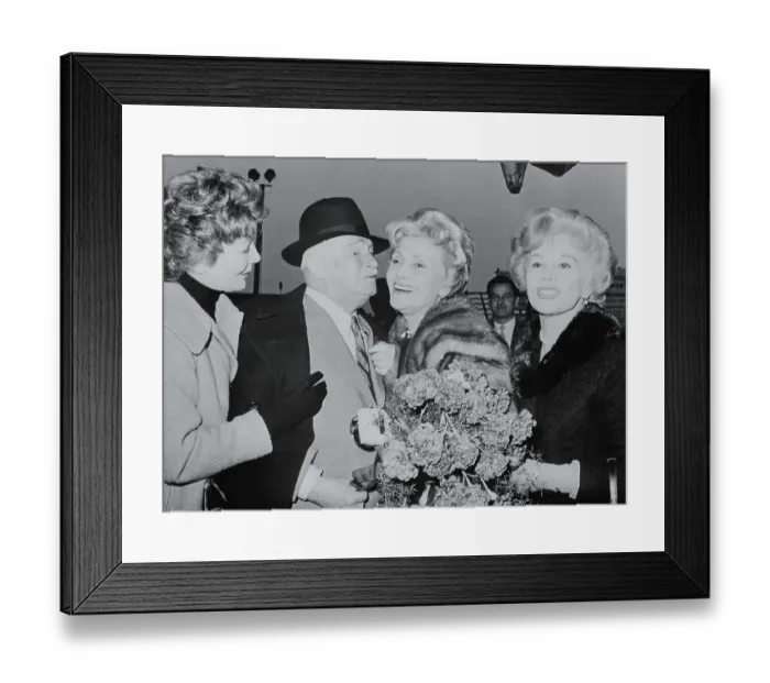 Framed Print : Gabor Sisters with Father