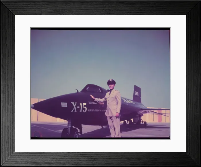Framed Print : Robert White Posing with X-15 Rocket Ship