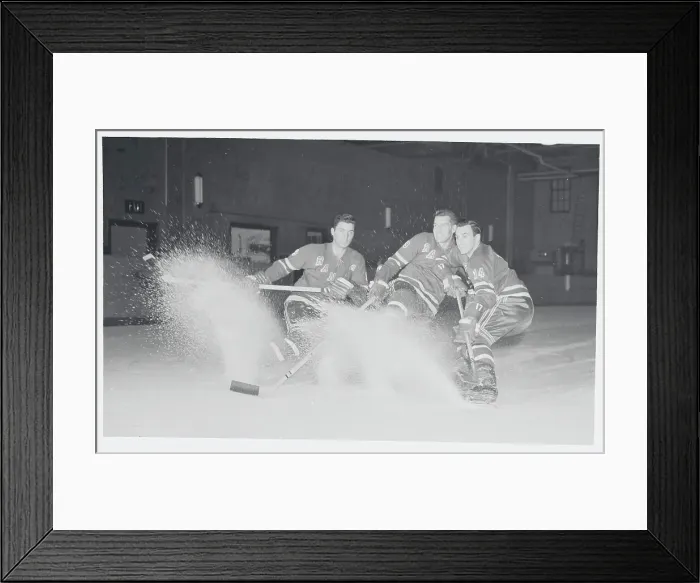 Framed Print : Hockey Players Spraying Ice Framed Print : Hockey Players Spraying Ice