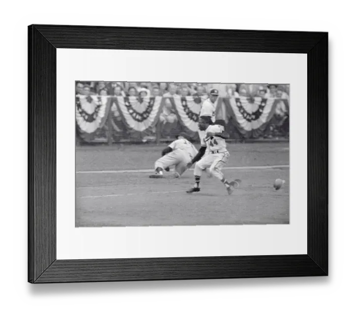 Framed Print : Aaron Upsets Yanks First Baesman During Game of the World Series Framed Print : Aaron Upsets Yanks First Baesman During Game of the World Series