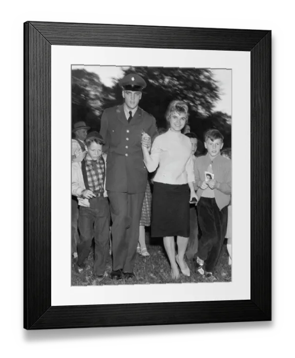Framed Print : Elvis Walking With Girl, Holding Hand