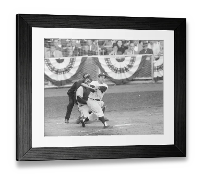 Framed Print : Yogi Berra Batting In World Series Game