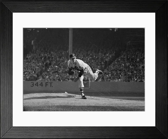 Framed Print : Warren Spahn Pitches, 1958 World Series