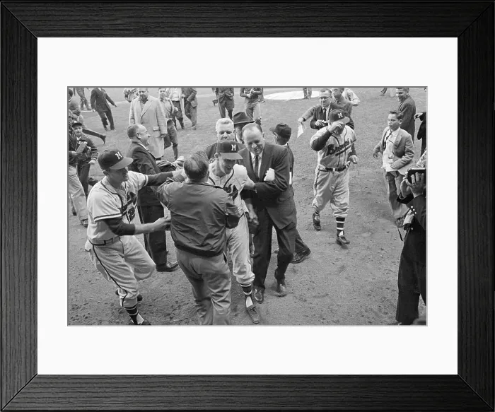 Framed Print : Warren Spahn Greeted After World Series
