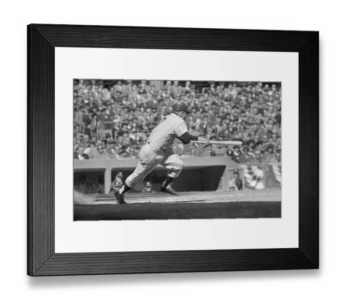 Framed Print : Mickey Mantle of the New York Yankees Batting at World Series Framed Print : Mickey Mantle of the New York Yankees Batting at World Series