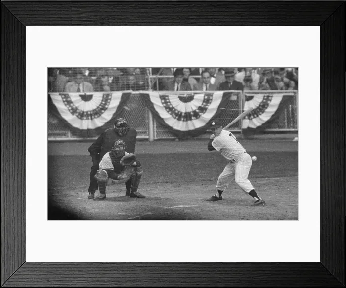 Framed Print : Mickey Mantle of the New York Yankees Batting in the World Series Framed Print : Mickey Mantle of the New York Yankees Batting in the World Series
