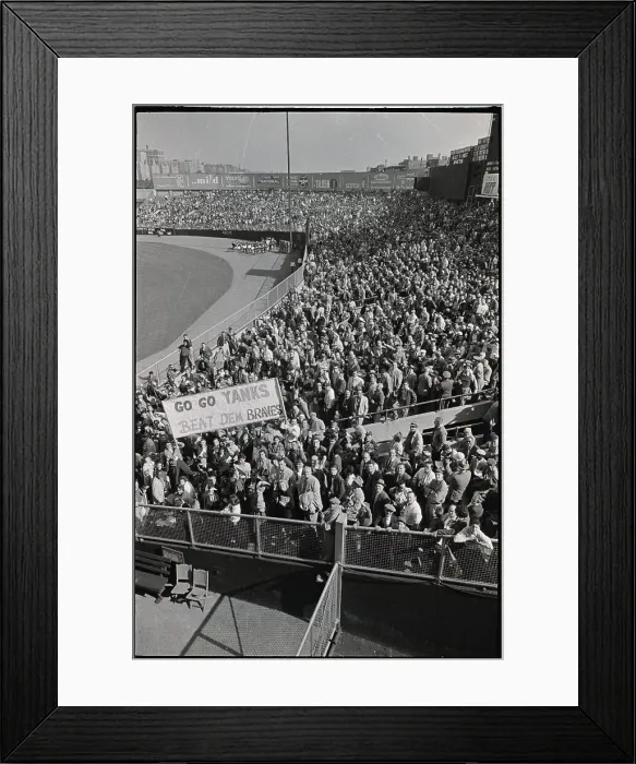 Framed Print : Sign In Crowd Urging Yanks To Win Series Framed Print : Sign In Crowd Urging Yanks To Win Series