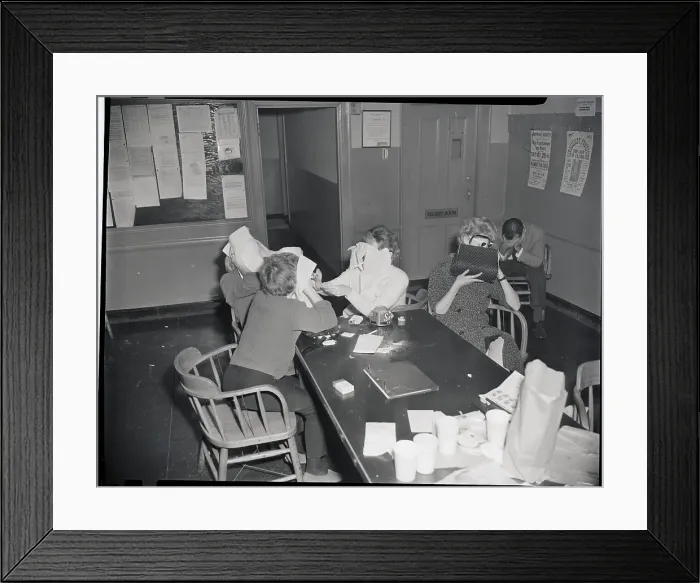 Framed Print : Prostitutes and Suspect in Police Station Framed Print : Prostitutes and Suspect in Police Station