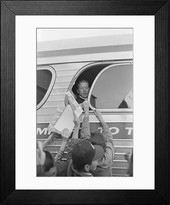 Framed Print : Mickey Mantle Signing Autographs Framed Print : Mickey Mantle Signing Autographs