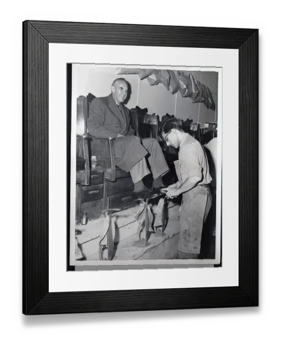 Framed Print : New York Governor Averell Harriman Getting His Shoes Shined Framed Print : New York Governor Averell Harriman Getting His Shoes Shined