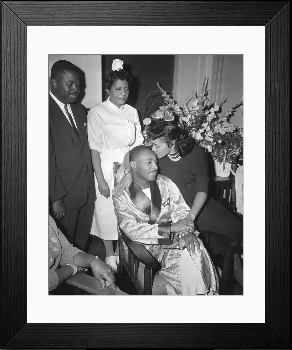Framed Print : Martin Luther King Rests After Stabbing Framed Print : Martin Luther King Rests After Stabbing