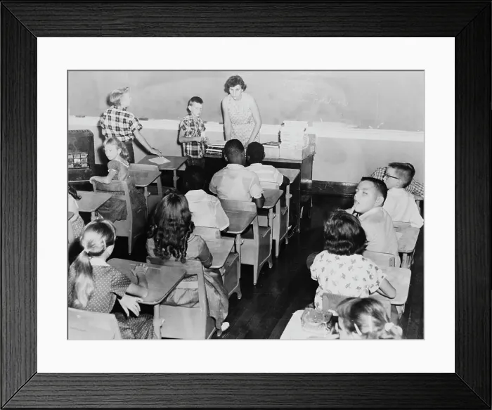 Framed Print : Students in Integrated Classroom in Oklahoma Framed Print : Students in Integrated Classroom in Oklahoma