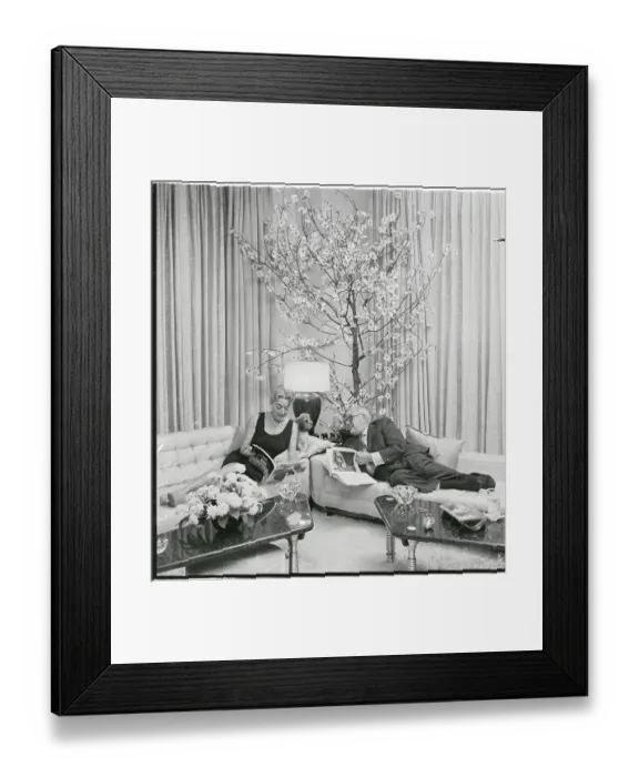 Framed Print : Joan Crawford and Husband Alfred N. Steele Relaxing at Home Framed Print : Joan Crawford and Husband Alfred N. Steele Relaxing at Home