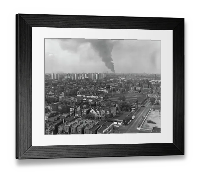 Framed Print : Stockyard Fire, Chicago, 1958 Framed Print : Stockyard Fire, Chicago, 1958