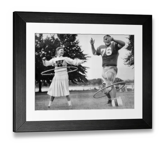 Framed Print : Cheerleader and Ed Rurbach Hula Hooping Framed Print : Cheerleader and Ed Rurbach Hula Hooping