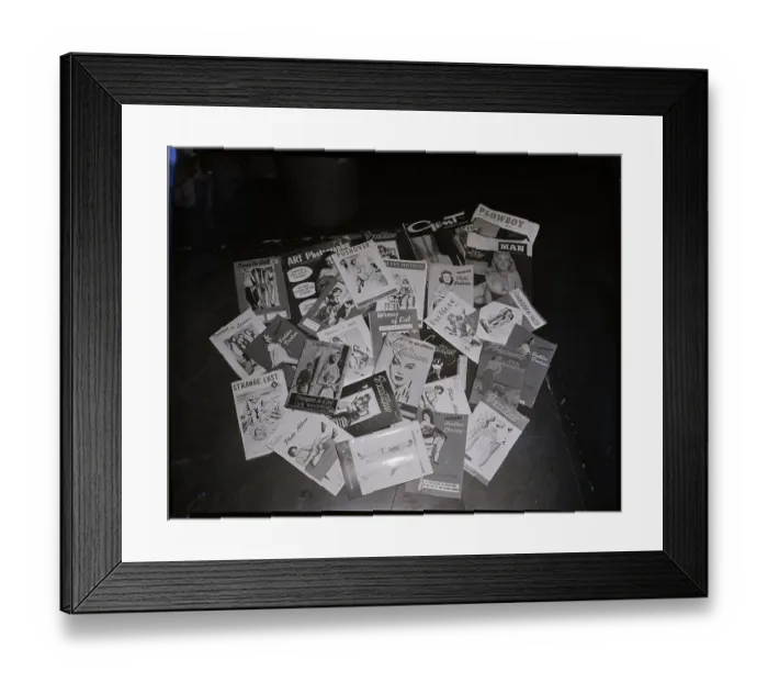 Framed Print : Overhead View Pornographic Magazines Framed Print : Overhead View Pornographic Magazines