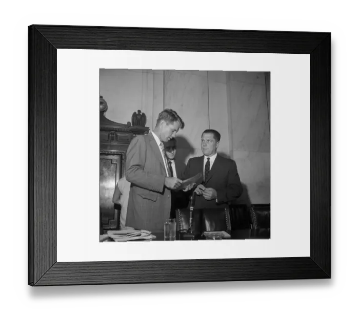 Framed Print : Jimmy Hoffa Meeting with Robert Kennedy