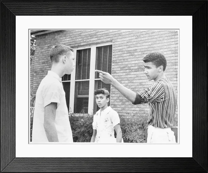 Framed Print : Teens in Racial Confrontation