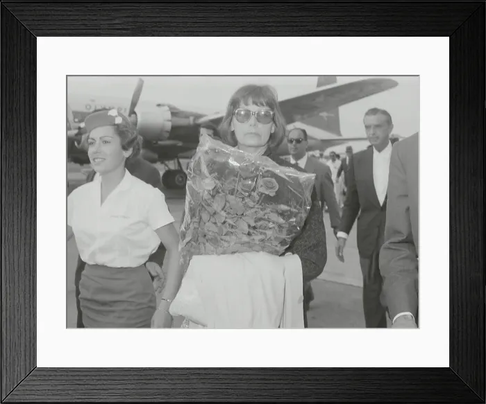Framed Print : Actress Greta Garbo Strolling at Airport Framed Print : Actress Greta Garbo Strolling at Airport