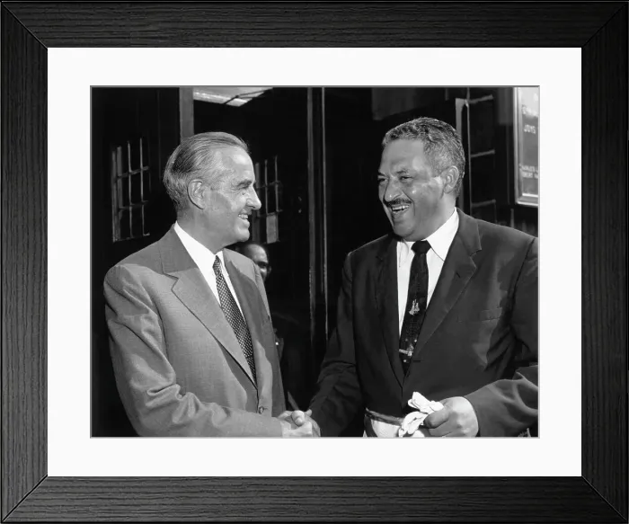 Framed Print : Averell Harriman Greeting NAACP's Thurgood Marshall Framed Print : Averell Harriman Greeting NAACP's Thurgood Marshall