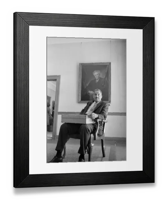 Framed Print : Thurgood Marshall with Brandeis Portrait Framed Print : Thurgood Marshall with Brandeis Portrait