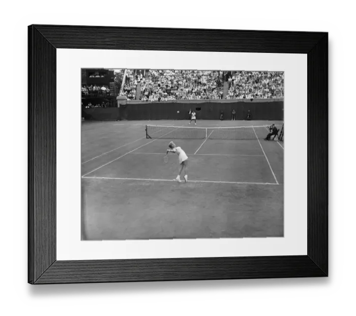 Framed Print : Darlene Hard Serving to Althea Gibson Framed Print : Darlene Hard Serving to Althea Gibson