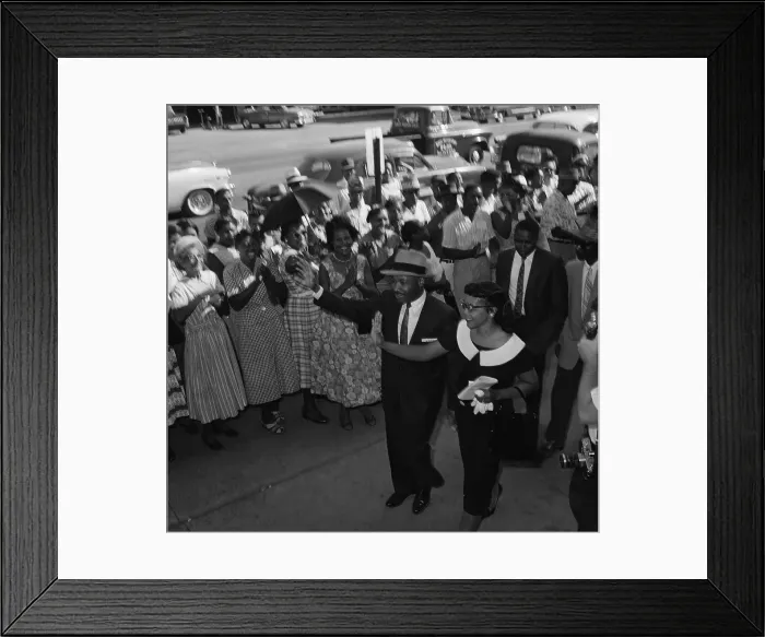 Framed Print : Dr. King Is Cheered As He Enters Court Framed Print : Dr. King Is Cheered As He Enters Court