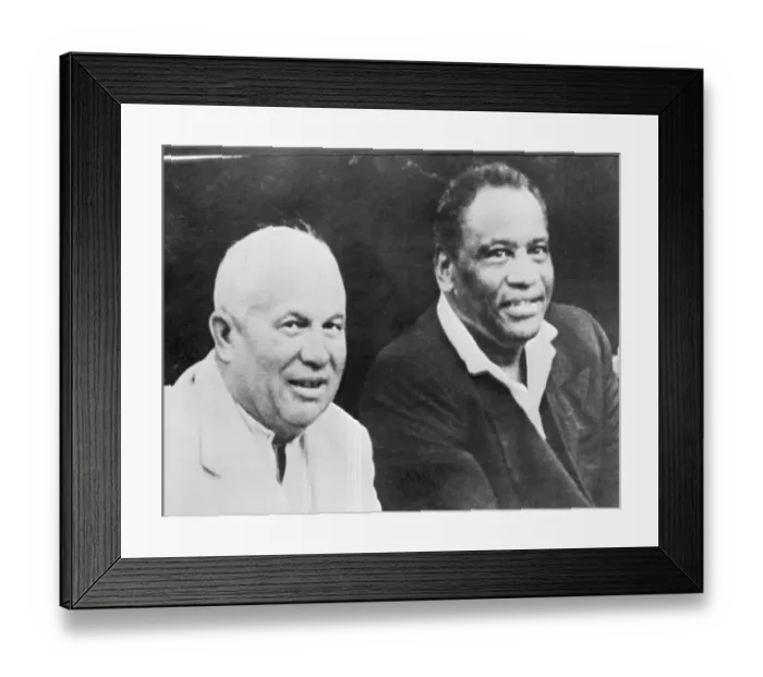 Framed Print : Paul Robeson Posing with Nikita Khrushev Framed Print : Paul Robeson Posing with Nikita Khrushev